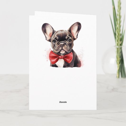 Franse Bulldog Dog I Woof You Valentijn Kaart (Achterkant)