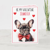 Franse Bulldog Dog I Woof You Valentijn Kaart (Voorkant)