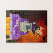 Franse Bulldog Dog in Halloween Truck Legpuzzel (Horizontaal)