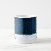 Franse Bulldog Dog in sneeuw met kerstcadeaus Koffiemok (Center)