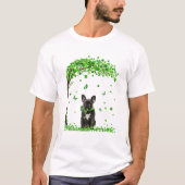 Franse Bulldog Dog Irish Green Shamrock Clover St T-shirt (Voorkant)