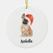 Franse Bulldog Dog Kerstmis Keramisch Ornament (Voorkant)