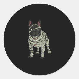 Franse Bulldog Dog Mummy Halloween Gift Ronde Sticker