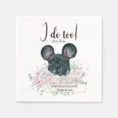 Franse Bulldog Dog Wedding Cocktail Napkins Servet (Voorkant)