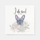 Franse Bulldog Dog Wedding Cocktail Napkins Servet (Voorkant)