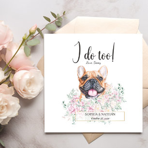 Franse Bulldog Dog Wedding Cocktail Napkins Servet