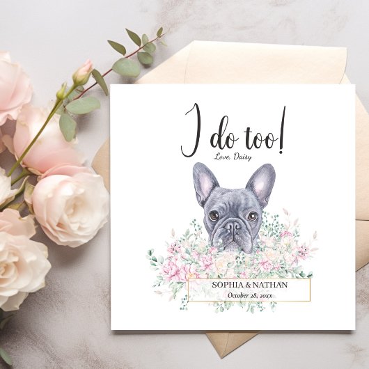 Franse Bulldog Dog Wedding Cocktail Napkins Servet