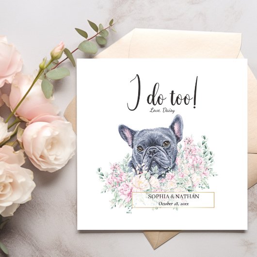 Franse Bulldog Dog Wedding Cocktail Napkins Servet