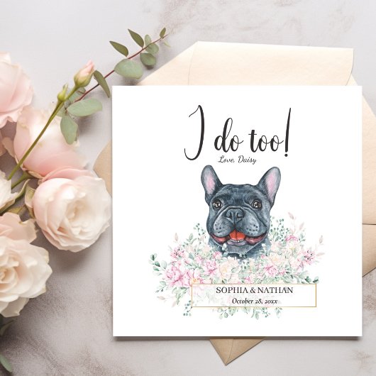 Franse Bulldog Dog Wedding Cocktail Napkins Servet