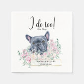 Franse Bulldog Dog Wedding Cocktail Napkins Servet (Voorkant)