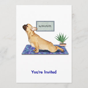 Franse Bulldog Doing Upward Dog Yoga Pose Kaart