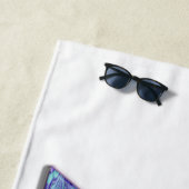 Franse Bulldog Doing Upward Dog Yoga Pose Strandlaken (In situ)