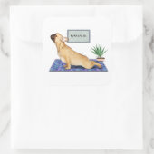 Franse Bulldog Doing Upward Dog Yoga Pose Vierkante Sticker (Tas)