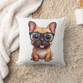 Franse Bulldog Draagt Bril Kussen (Deken)