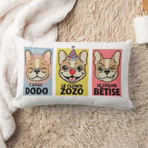 Franse Bulldog Drie Stemmingen Kussen