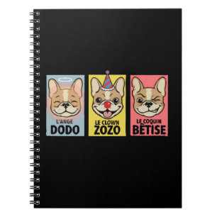 Franse Bulldog Drie Stemmingen Notitieboek