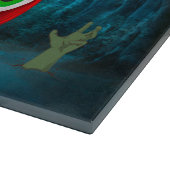 Franse Bulldog Driving Car Scary Halloween Snijplank (Hoek)