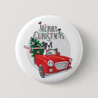 Franse Bulldog Driving Vintage Car Ronde Button 5,7 Cm