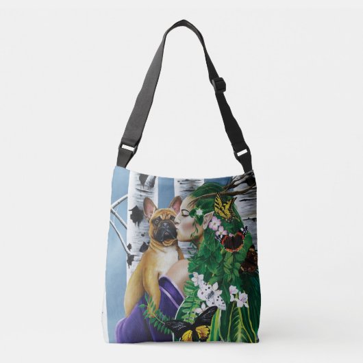 Franse Bulldog Dryad Fantasie Crossbody Tas (Voorkant)