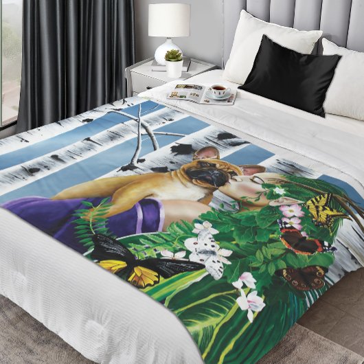 Franse Bulldog Dryad Fantasie Fleece Deken