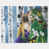 Franse Bulldog Dryad Fantasie Fleece Deken (Voorkant (Horizontaal))