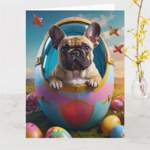 Franse Bulldog Easter Eggs Kaart