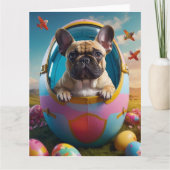 Franse Bulldog Easter Eggs Kaart (Voorkant)