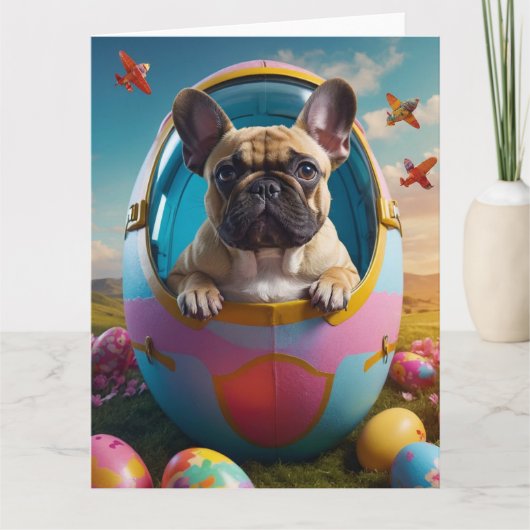 Franse Bulldog Easter Eggs Kaart (Voorkant)