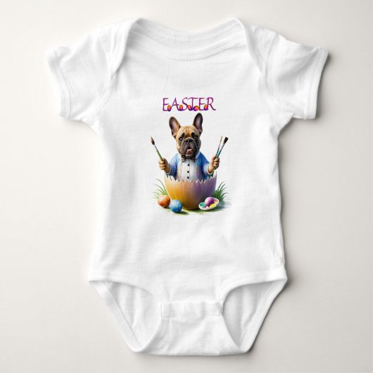 Franse Bulldog Ei Paas Frans Bulldog Romper (Voorkant)