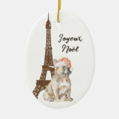 Franse Bulldog Eiffel Tower Foto: Parijs kerstmis Keramisch Ornament (Voorkant)