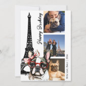 Franse Bulldog Eiffeltoren Foto Parijs Verjaardag Kaart (Voorkant)