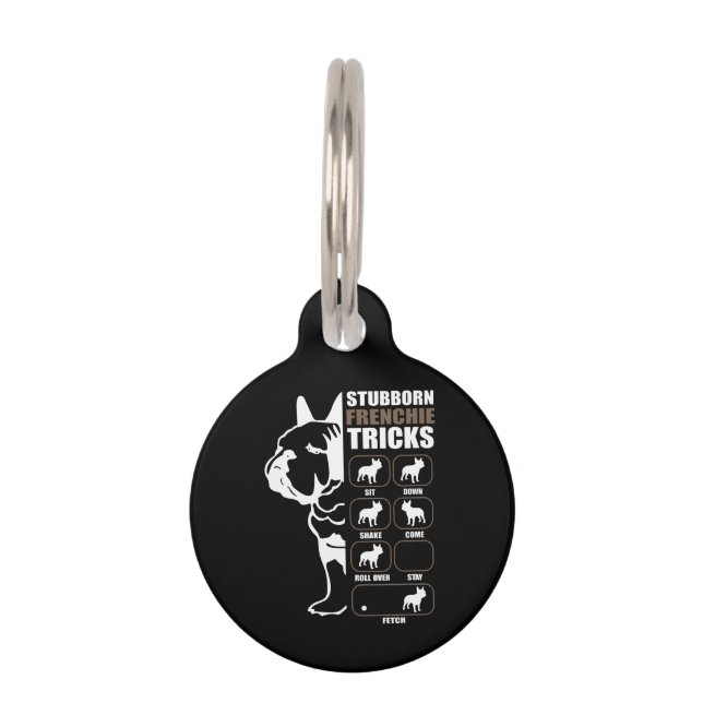 Franse Bulldog | Eigenwijze Franse Bulldog Trucs C Huisdierpenning (Voorkant)