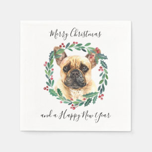Franse Bulldog Elegant Dog Merry kerst Servet