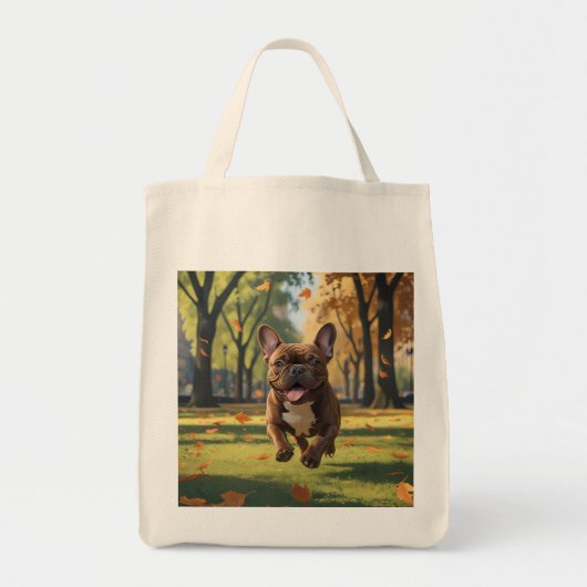 Franse Bulldog Elegante Kruidenier Canvas tas (Voorkant)
