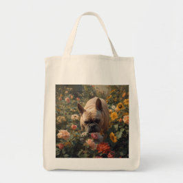 Franse Bulldog Elegante Kruidenier Canvas tas