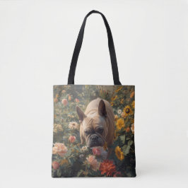 Franse Bulldog Elegante Schouder Canvas tas