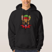 Franse Bulldog Elf Kerstcadeau Hoodie (Voorkant)