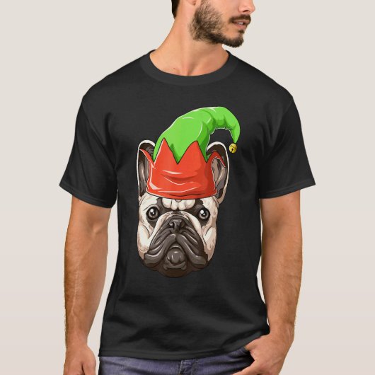 Franse Bulldog Elf Pet Kerst Franse Bulldog T-shirt (Voorkant)