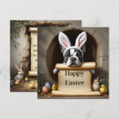 Franse Bulldog en de boodschap Feestdagenkaart (Voorkant / Achterkant)