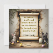 Franse Bulldog en de boodschap Feestdagenkaart (Achterkant)