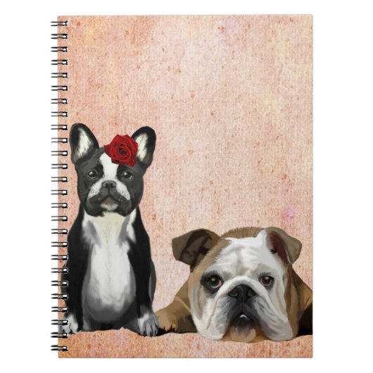 Franse Bulldog en Engelse Bulldog Notitieboek (Voorkant)