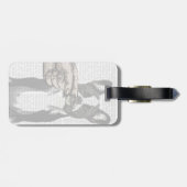 Franse Bulldog en Finger Mustache Bagagelabel (Achterkant horizontaal)