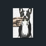 Franse Bulldog en Finger Mustache Canvas Afdruk<br><div class="desc">Gezelschapsdieren</div>
