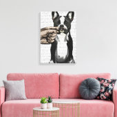 Franse Bulldog en Finger Mustache Canvas Afdruk (Insitu (Woonkamer))