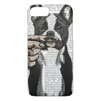 Franse Bulldog en Finger Mustache