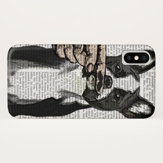 Franse Bulldog en Finger Mustache Case-Mate iPhone Case (Achterkant (horizontaal))