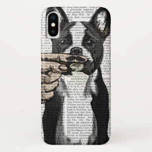 Franse Bulldog en Finger Mustache iPhone X Hoesje