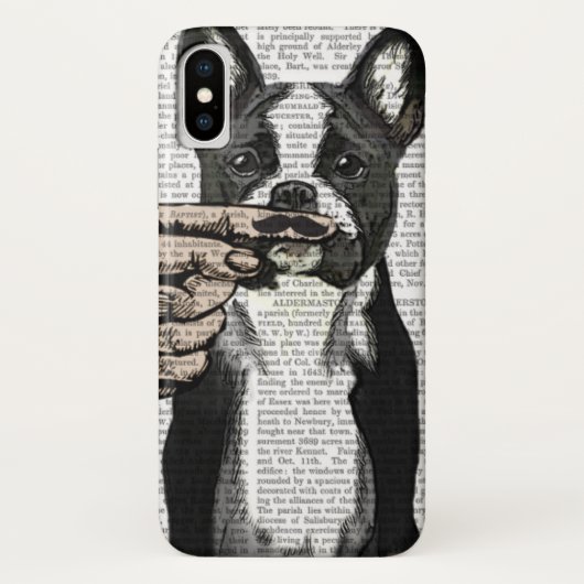 Franse Bulldog en Finger Mustache Case-Mate iPhone Case (Achterkant)