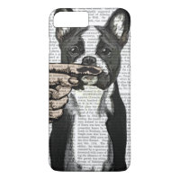 Franse Bulldog en Finger Mustache