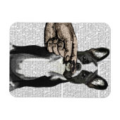 Franse Bulldog en Finger Mustache Magneet (Horizontaal)